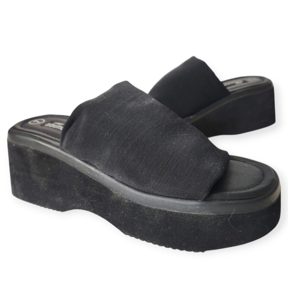 Vintage Y2K No Bo Chunky Heel Slip On Knit Slide Sandals Size 7